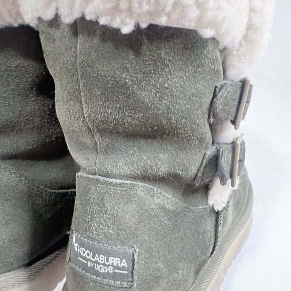 Koolaburra by Ugg Sulana Short Shearling Boot in Olive Green Size 8 - Picture 9 of 10